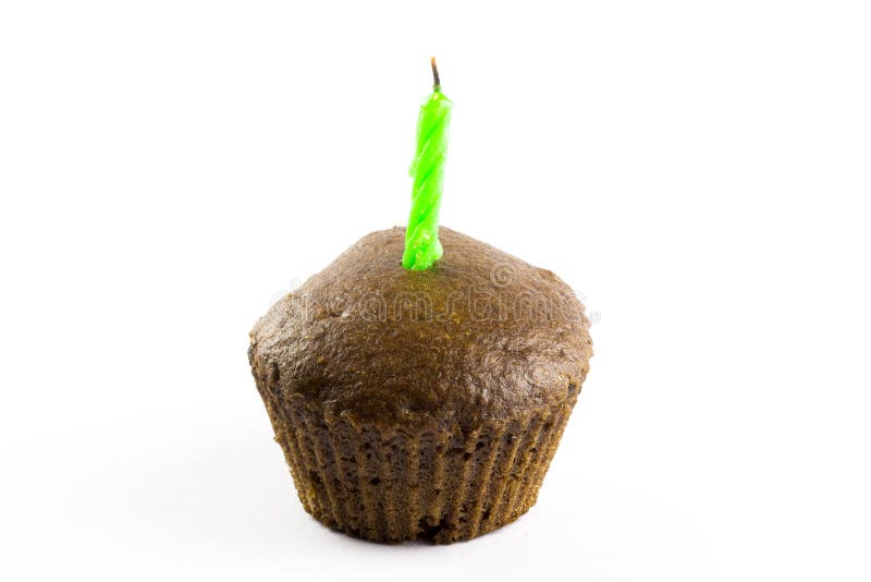 Muffin and Candle stock photo. Image of dessert, pastry 8369130