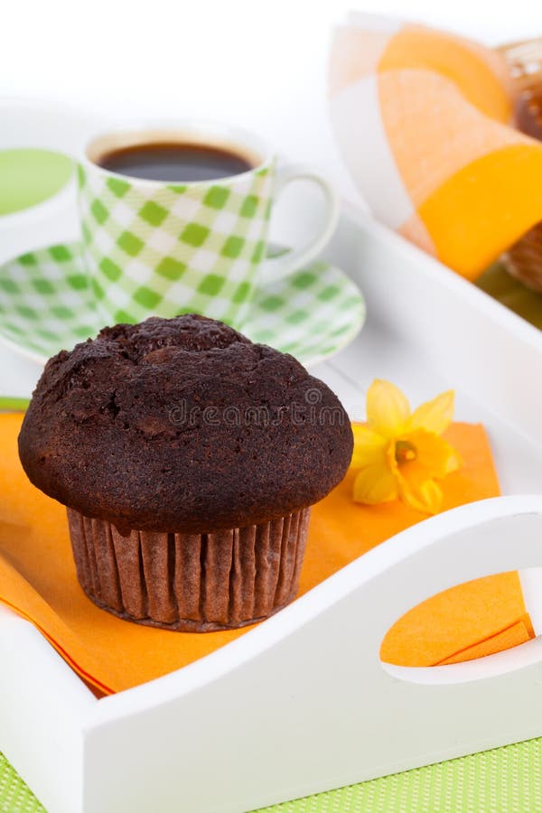 Muffin with coffee cup stock photo. Image of gourmet 34905458