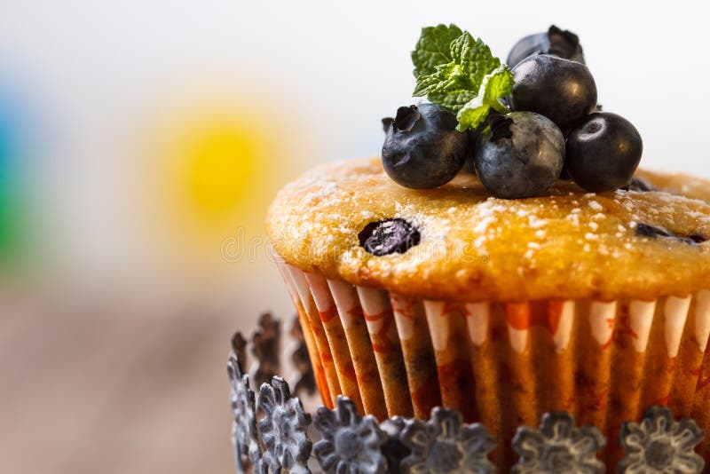 Muffins de mirtilo caseiros fotografia de stock