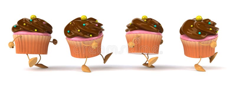 Fun Cupcake, 3d generated picture. Fun Cupcake, 3d generated picture