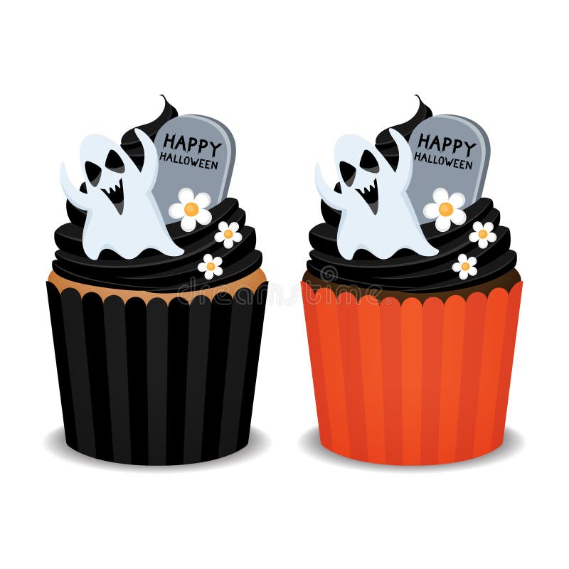muffiner halloween vektor illustrationer muffiner halloween vektor illustrationer