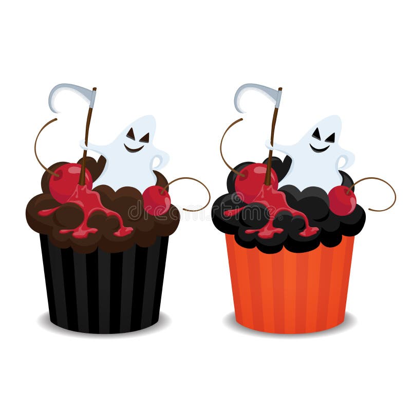 muffiner halloween vektor illustrationer muffiner halloween vektor illustrationer