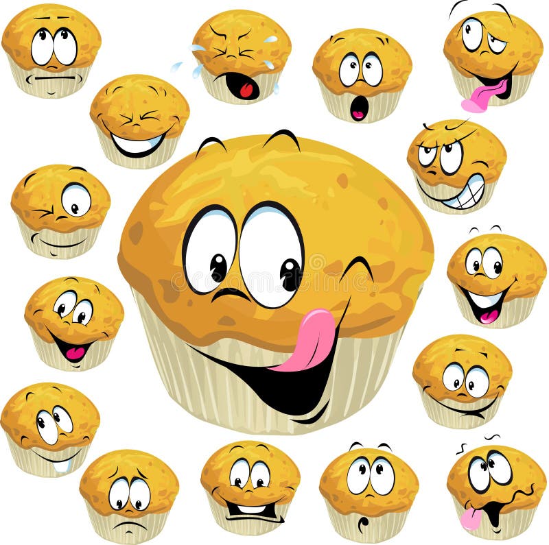 Muffinkarikatur stock abbildung Muffinkarikatur stock abbildung