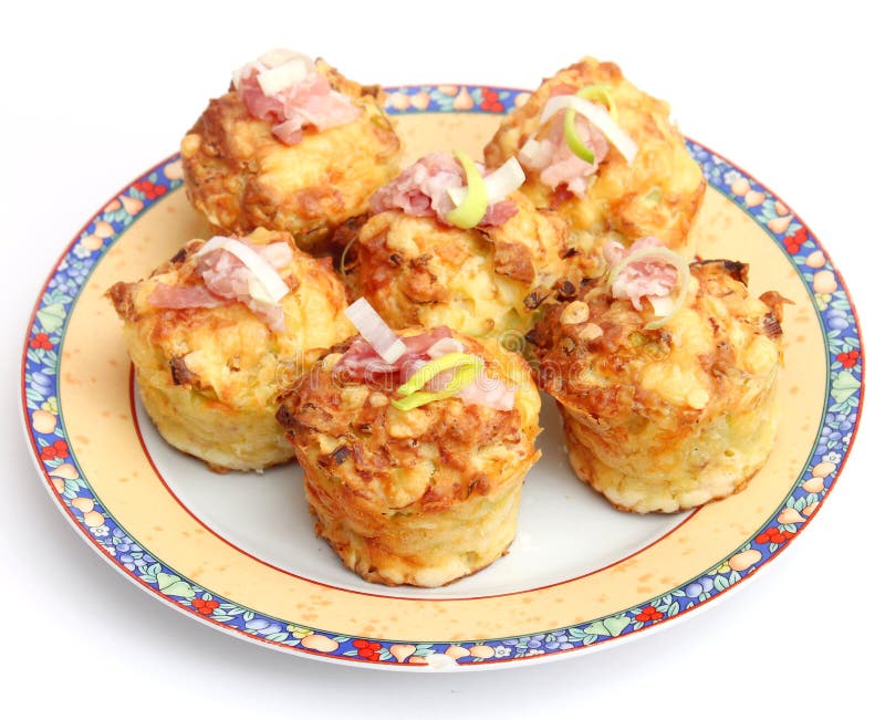 Muffins with Bacon and Leek Stock Photo Image of leak, muffin 38781272