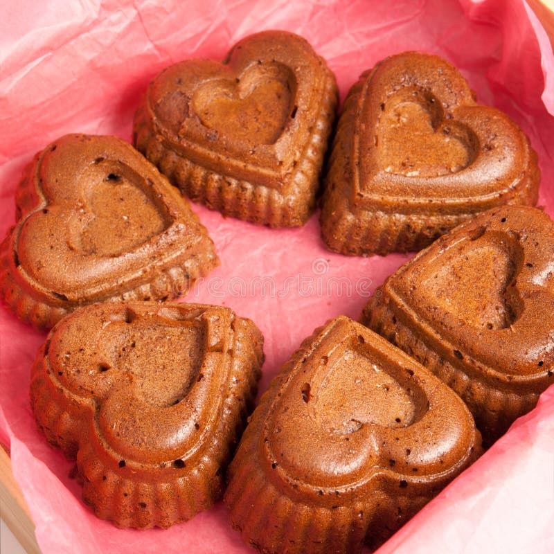 Muffins In A Heart Shape On A White Stock Image Image of breakfast