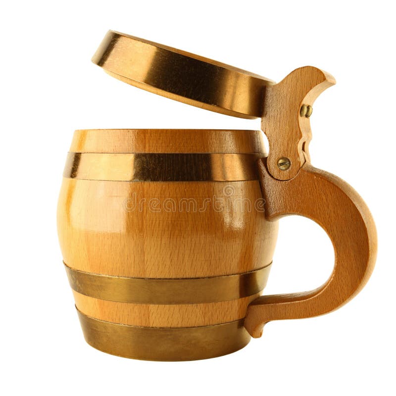 Mug for Beer As Wooden Barrel Stock Image Image of barrel, reflection