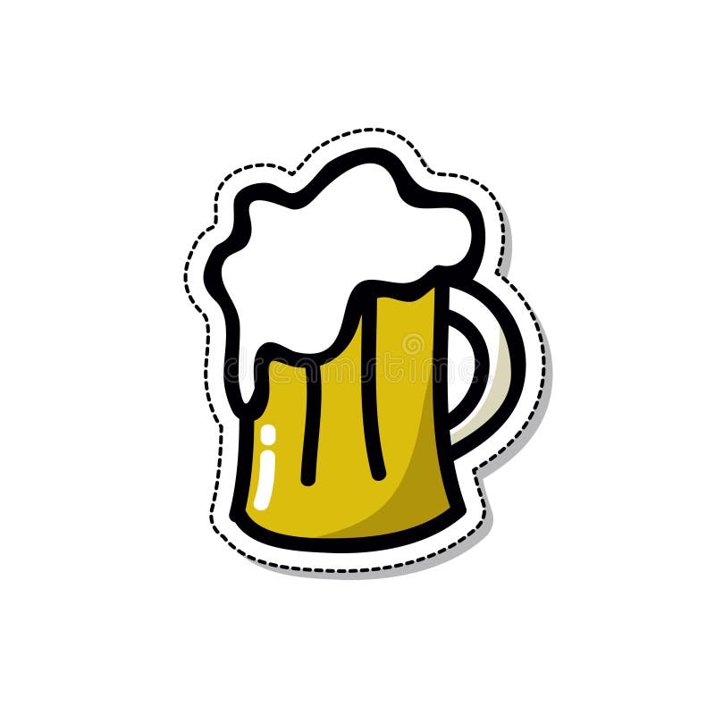 Mug of Beer Doodle Icon, Vector Illustration Stock Illustration