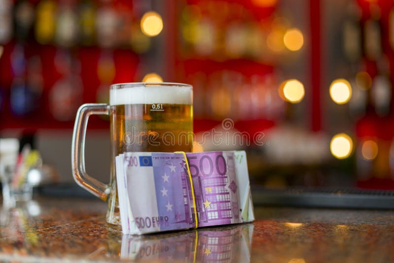 Beer Money. Aussie Coins Out Of A Leather Wallet Stock Photo Image of