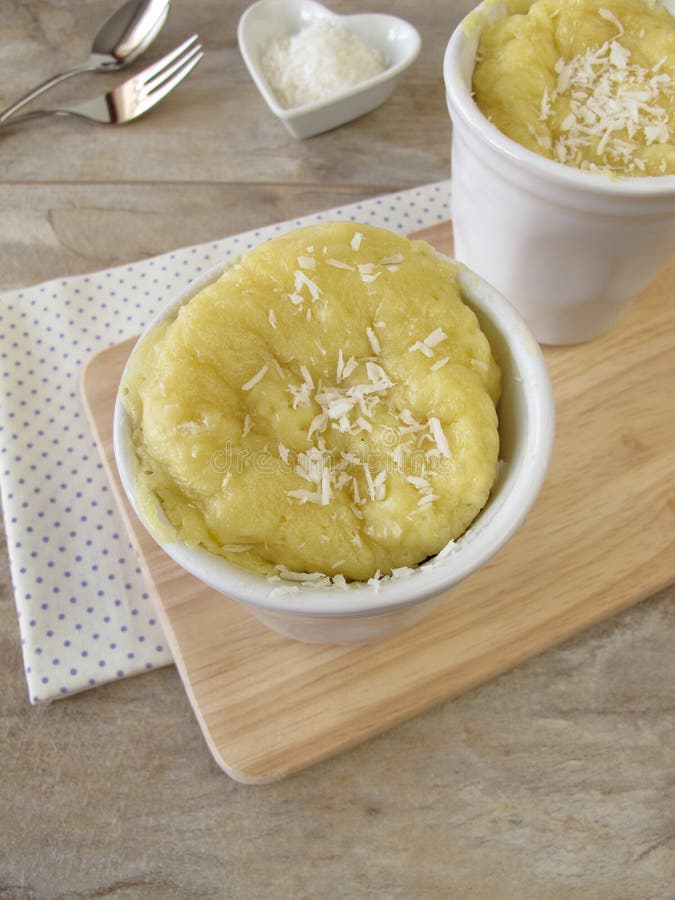 Mug Cake from Microwave with Coconut Stock Image Image of yogurt