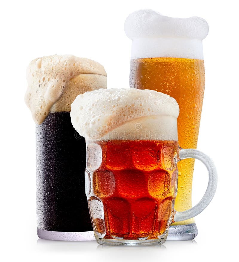 Download Mug Collection Of Frosty Beer With Foam Stock Image ...