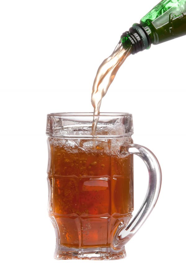 Mug Full of Beer and Green Bottle Stock Photo Image of delicious