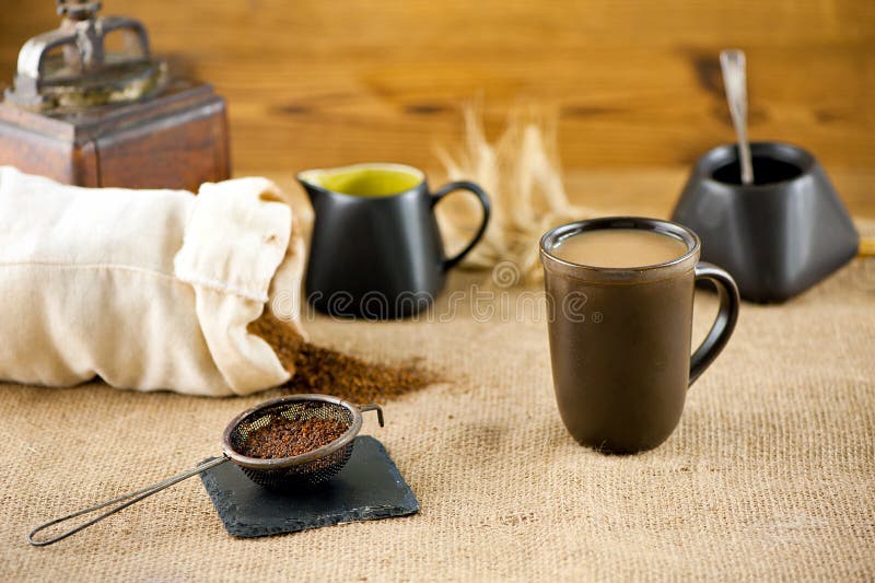 Mug of Substitute Coffee with Milk Stock Photo Image of substitute, grain 44224030