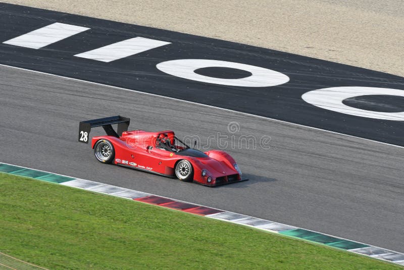 Mugello, IT, 25 October 2019, Historic Ferrari 333SP in action at the Mugello Circuit during Finali Mondiali Ferrari 2019. italy. stock image Mugello, IT, 25 October 2019, Historic Ferrari 333SP in action at the Mugello Circuit during Finali Mondiali Ferrari 2019. italy. stock image