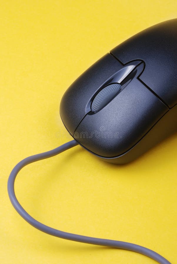 Computer mouse in yellow background. Computer mouse in yellow background