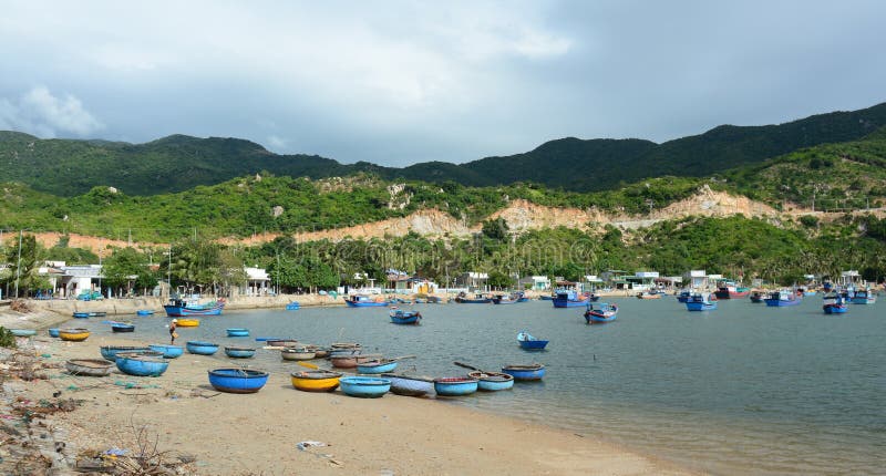 Many fishing boats docking at the pier in Phan Rang, Vietnam. Many fishing boats docking at the pier in Phan Rang, Vietnam.