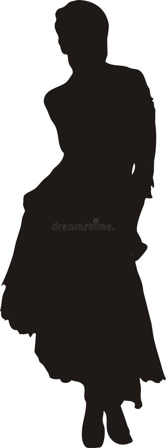 Mujer atractiva en alineada en una silueta de la actitud stock de ilustración