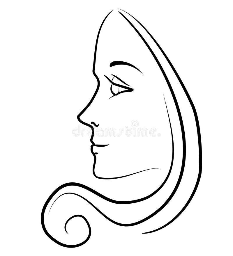 Mujer con el esquema largo del pelo stock de ilustración Mujer con el esquema largo del pelo stock de ilustración
