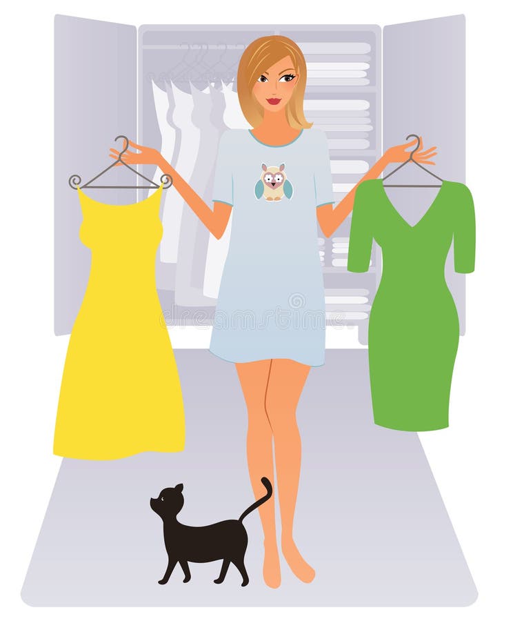 Mujer con ropa ilustración del vector