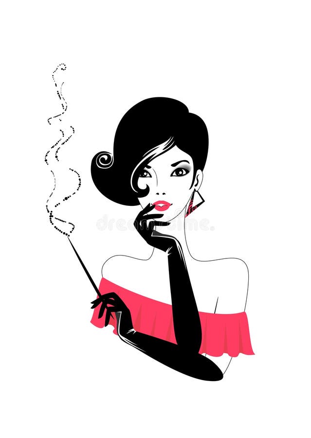 Mujer con un cigarro