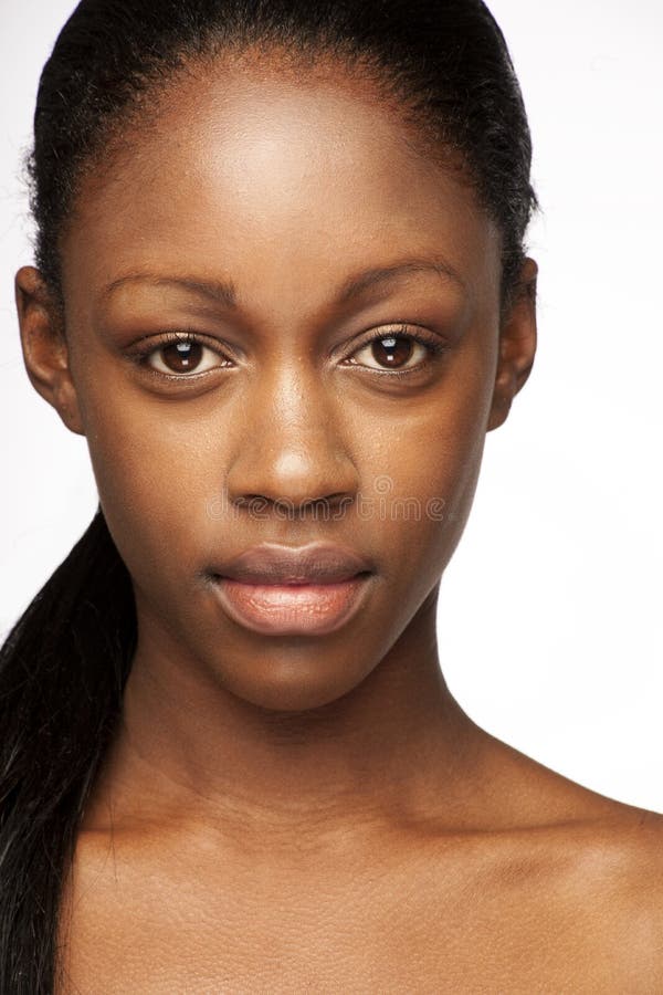 African woman with natural make-up headshoot. African woman with natural make-up headshoot