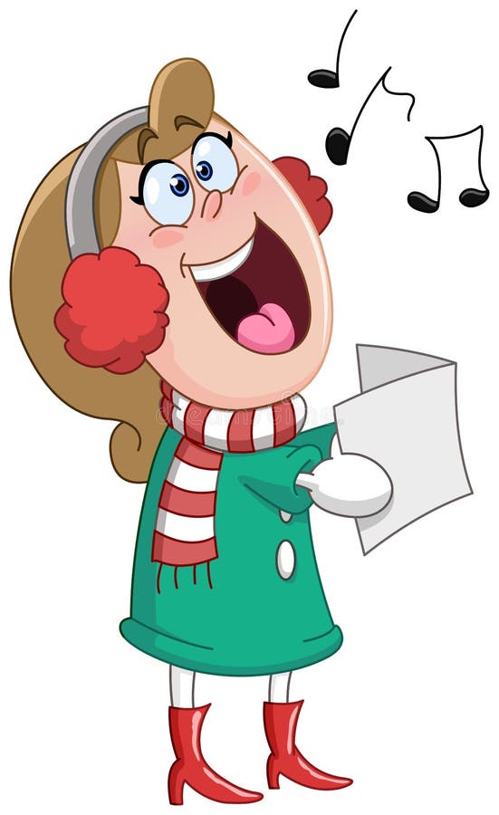 Mujer de los villancicos de la Navidad libre illustration Mujer de los villancicos de la Navidad libre illustration