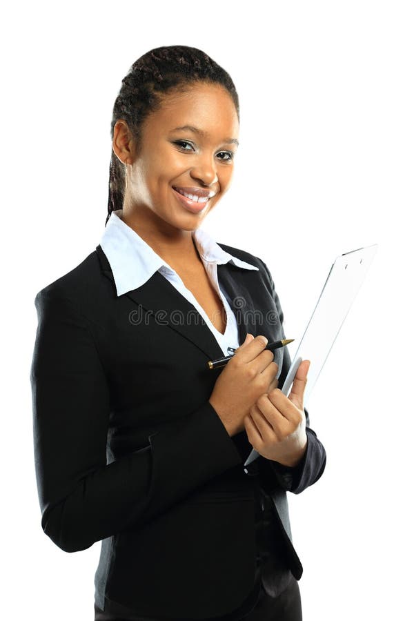 Mujer de negocios africana americana joven imágenes de archivo libres de regalías Mujer de negocios africana americana joven imágenes de archivo libres de regalías