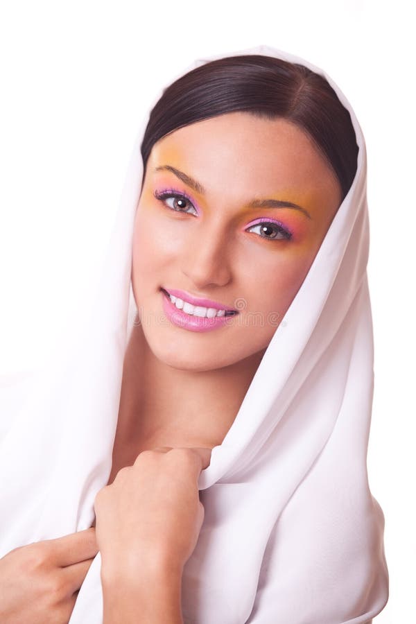 Mujer del retrato de la belleza con maquillaje brillante imagenes de archivo Mujer del retrato de la belleza con maquillaje brillante imagenes de archivo