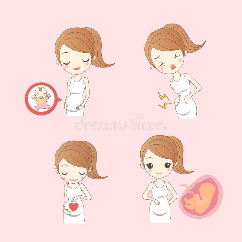 Mujer embarazada de la historieta feliz libre illustration