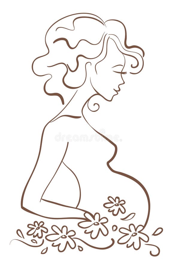 Mujer Embarazada En Flores Ilustraciones Stock, Vectores, Y Clipart – (238  Ilustraciones Stock)