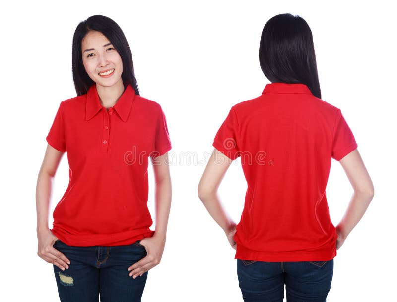 Mujer en el polo aislado en un fondo blanco fotografía de archivo libre de regalías Mujer en el polo aislado en un fondo blanco fotografía de archivo libre de regalías