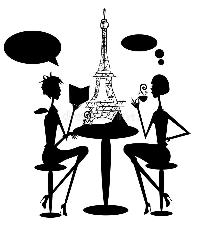 Mujer en Francia París stock de ilustración Mujer en Francia París stock de ilustración