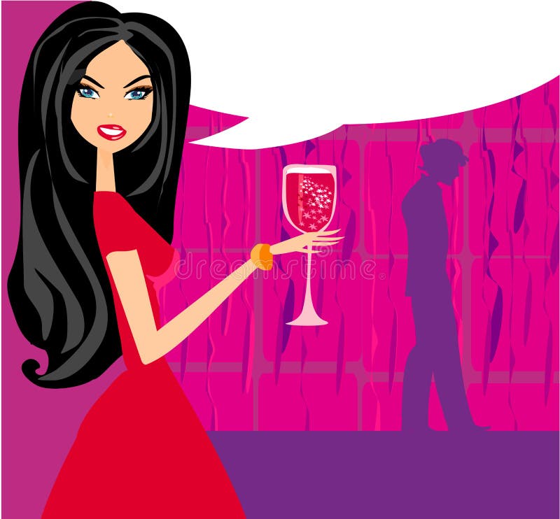 Mujer enojada en barra libre illustration Mujer enojada en barra libre illustration