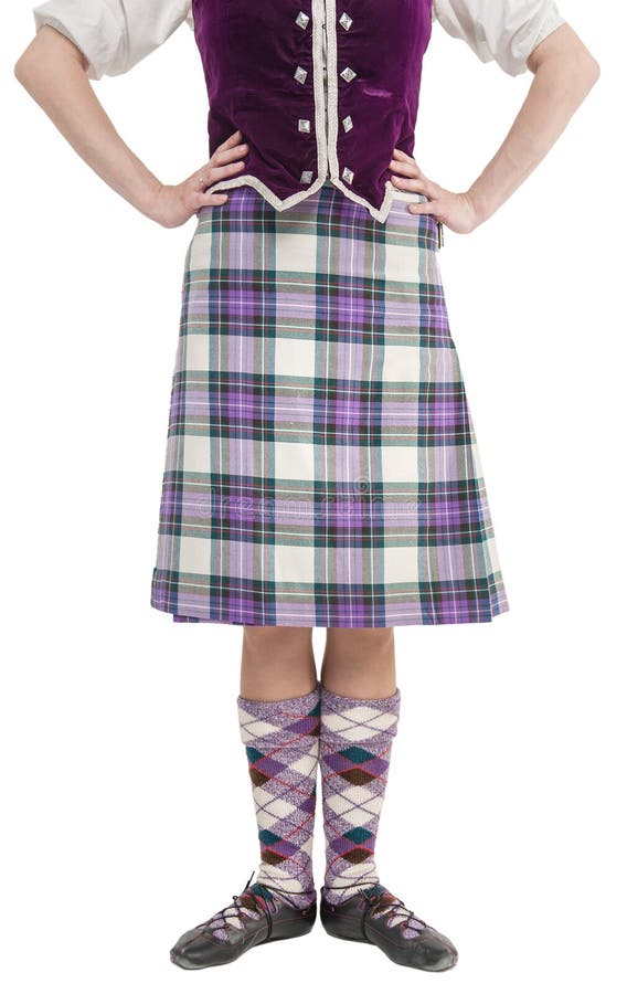 Mujer Escocesa Traje Nacional Tradicional Imagen de - Imagen de calcetines, 74232237
