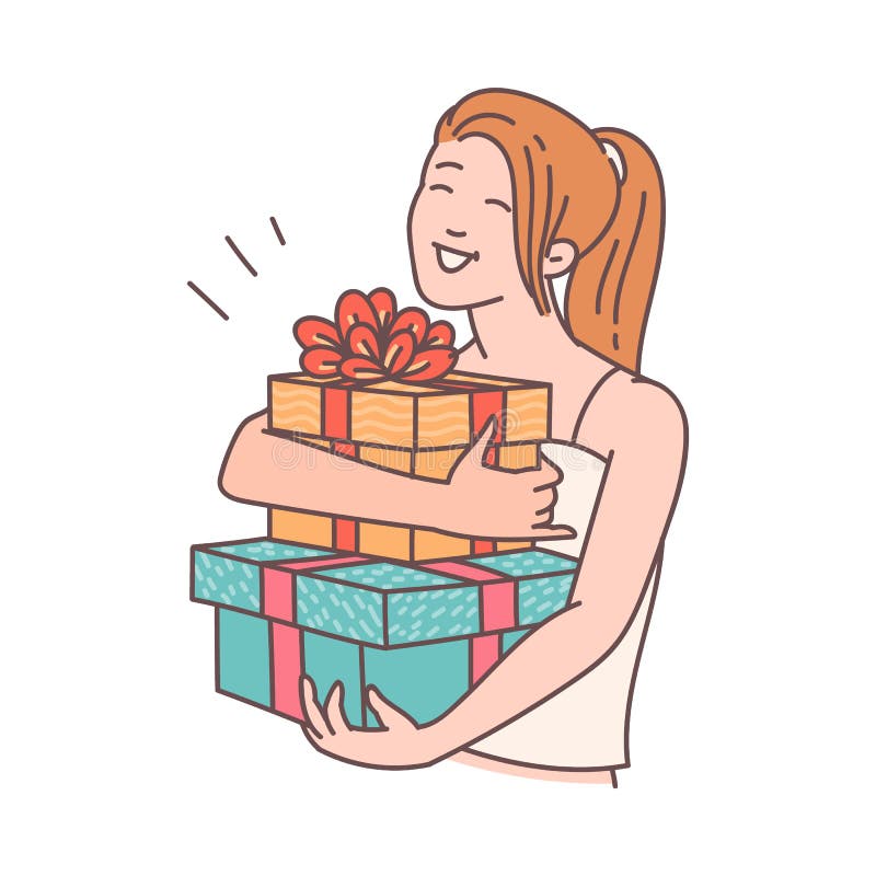 Regalos De Navidad O Regalo De Cumpleaños Mujer Feliz Sosteniendo Cajas De  Regalo Sobre Fondo Blanco Imagen de archivo - Imagen de feliz, hembra:  255526519