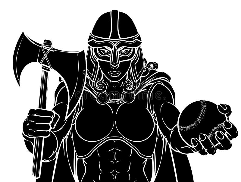 Mujer Del Guerrero De Viking Trojan Celtic Knight Baseball Ilustración