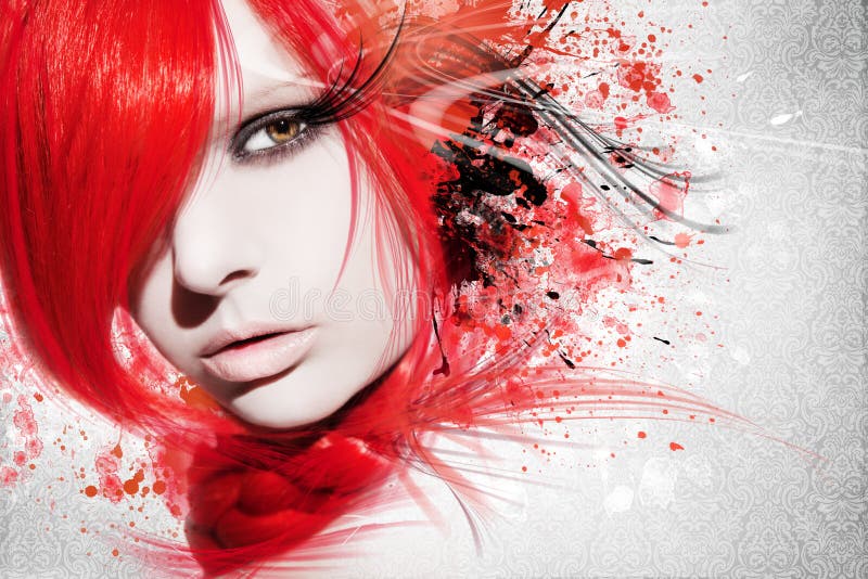 Mujer hermosa, ilustraciones con tinta en estilo del grunge fotos de archivo libres de regalías Mujer hermosa, ilustraciones con tinta en estilo del grunge fotos de archivo libres de regalías