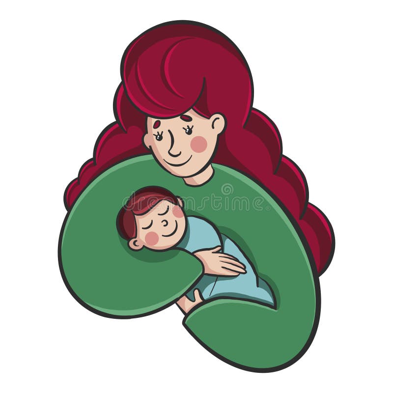 Mujer hermosa joven que detiene a un bebé en sus brazos la madre celebra el hijo o a la hija ilustración del vector Mujer hermosa joven que detiene a un bebé en sus brazos la madre celebra el hijo o a la hija ilustración del vector