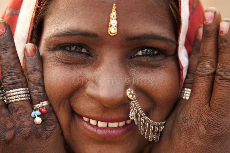 Portrait of a India Rajasthan woman with her henna tattoo. Portrait of a India Rajasthan woman with her henna tattoo