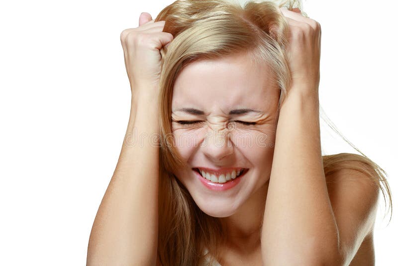 Mujer joven desesperada imagen de archivo. Imagen de dolor 28473055