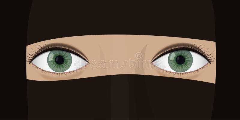Mujer joven en burqa stock de ilustración Mujer joven en burqa stock de ilustración