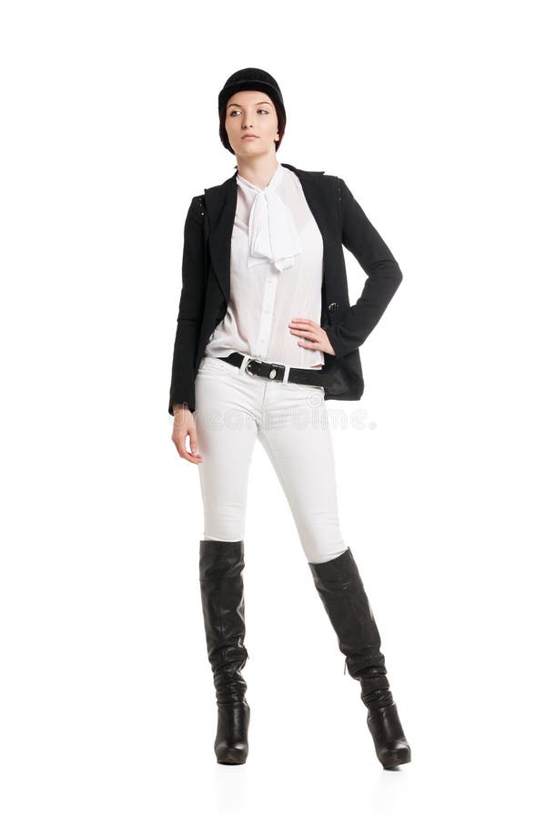 Mujer Joven En Ropa Del Montar Caballo Imagen de archivo - Imagen de elegancia, azote: 63978319