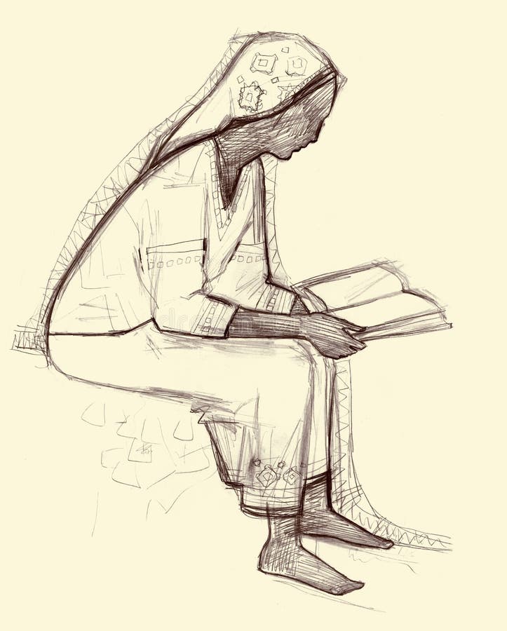 Mujer Leyendo El Libro. Dibujo De Lápiz Stock de ilustración - Ilustración de rezo, persona: 254463695 Mujer Leyendo El Libro. Dibujo De Lápiz Stock de ilustración - Ilustración de rezo, persona: 254463695