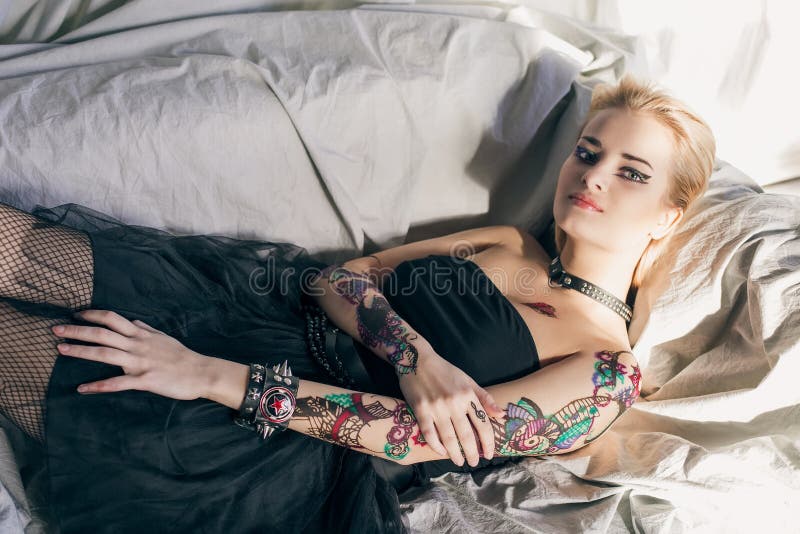 Beautiful blond woman with henna tattoo. Beautiful blond woman with henna tattoo
