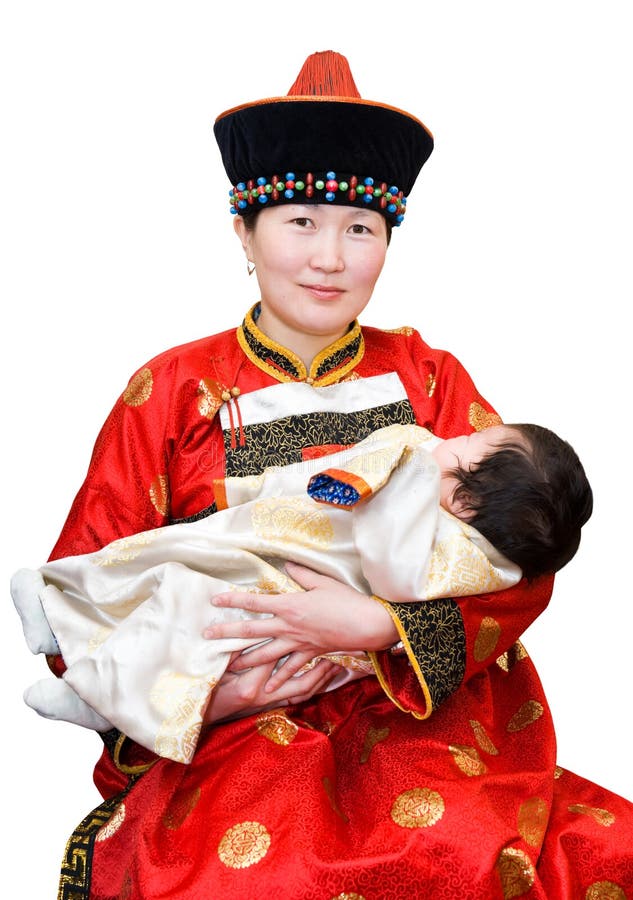 Mujer Y Bebe Mongoles Foto De Archivo Imagen De Comodidad