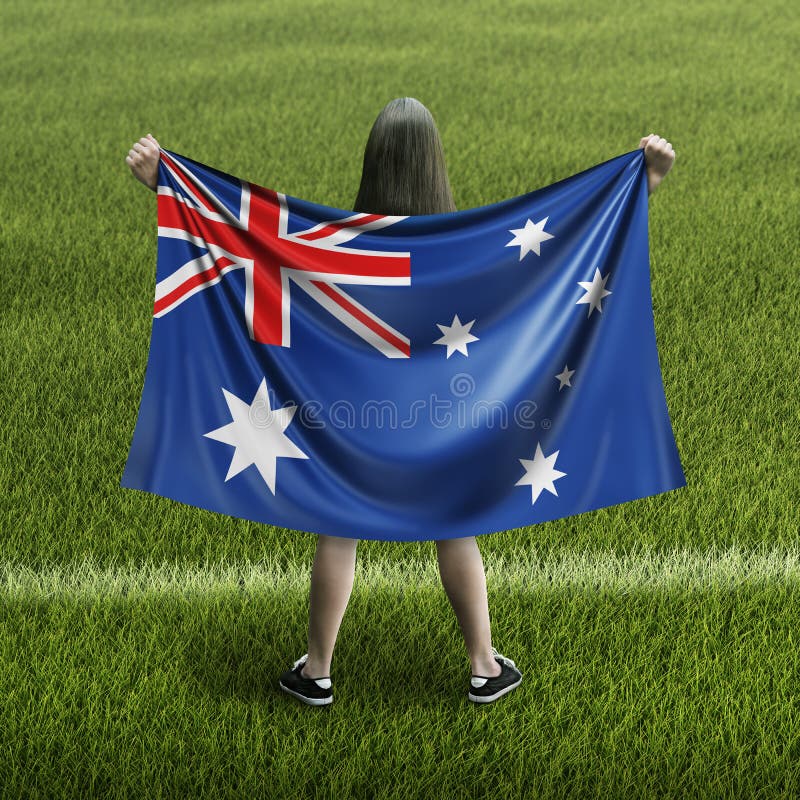 Mujeres y bandera australiana stock de ilustración Mujeres y bandera australiana stock de ilustración