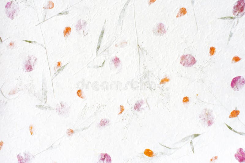 Mulberry paper with red flower stock image