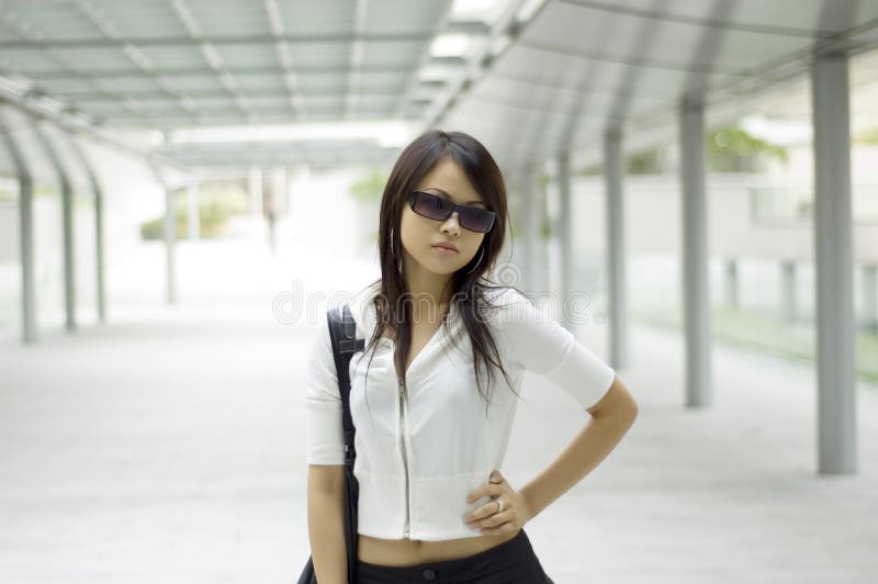 Attractive asian woman outdoor portrait. Attractive asian woman outdoor portrait