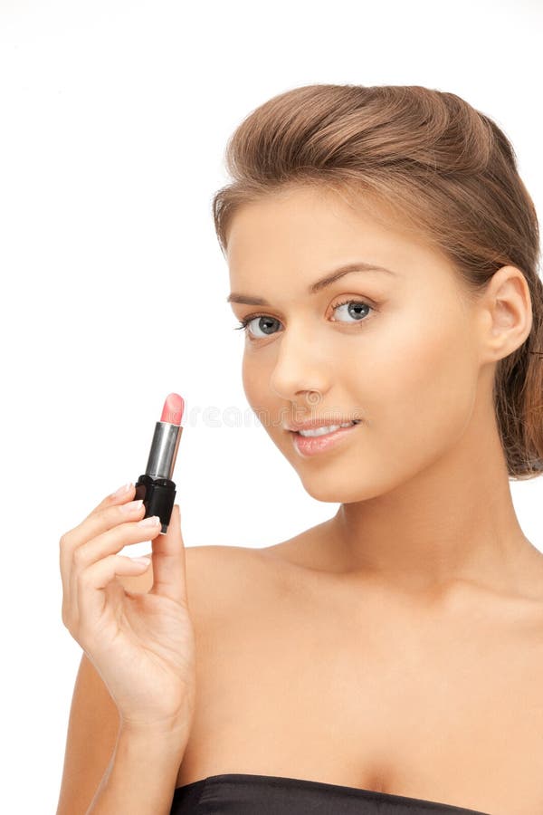 Mulher bonita com batom imagens de stock royalty free Mulher bonita com batom imagens de stock royalty free
