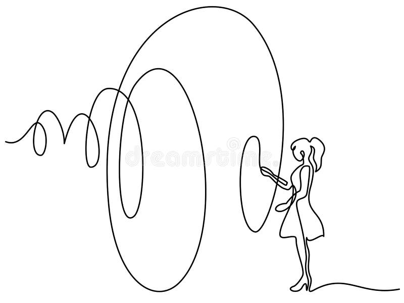 Mulher bonita com fita grande ilustração stock Mulher bonita com fita grande ilustração stock