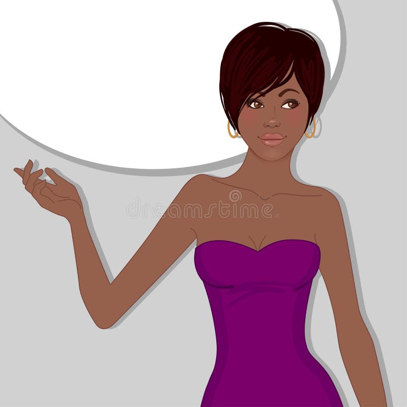 Mulher bonita do americano africano ilustração stock Mulher bonita do americano africano ilustração stock